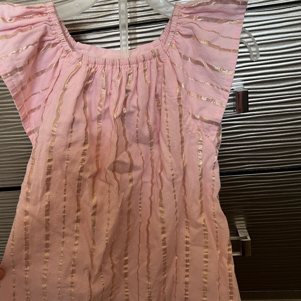 Pink and gold toddler girl dress